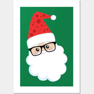 Santa Wearing Glasses Posters and Art